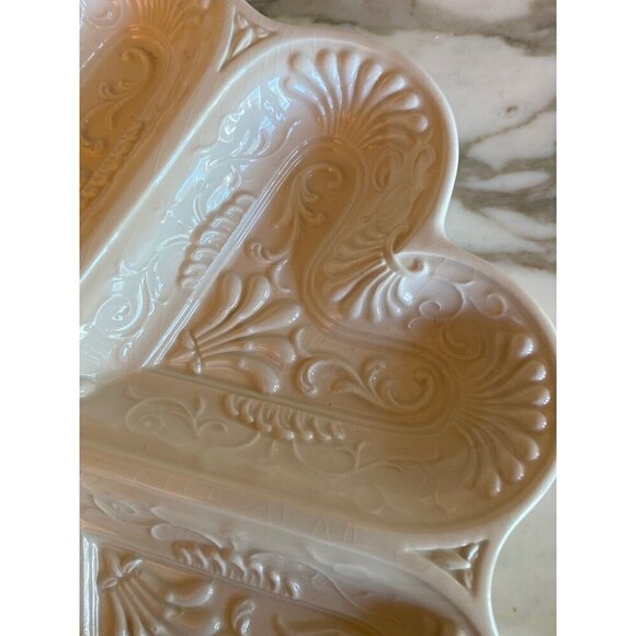 Large Ivory Ceramic Sweet Heart Multi Heart Serving Dish Candy Cheese - Picture 2 of 5